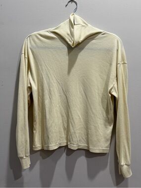 Women's Cream Lightweight Hooded Long-Sleeve Top